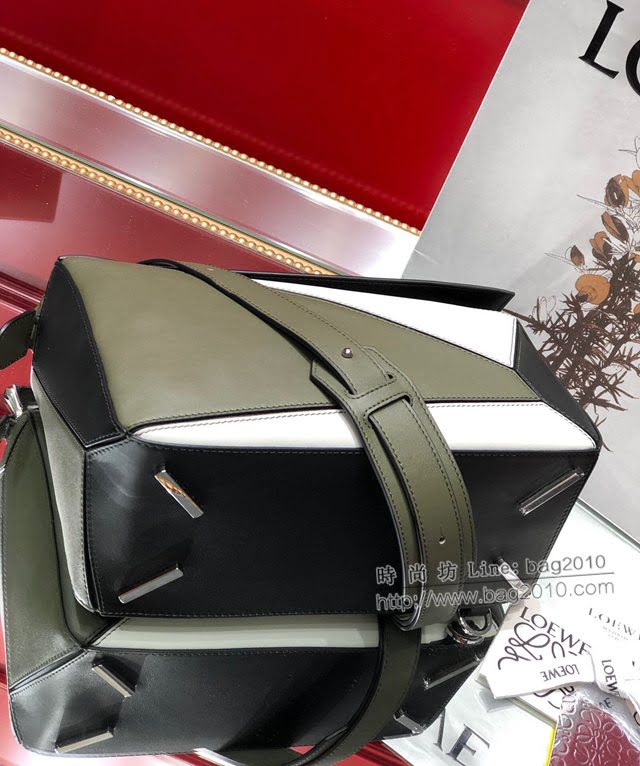 LOEWE經典爆款包包 羅意威中號Puzzle幾何拼接手提斜挎包 10171  tcl1140